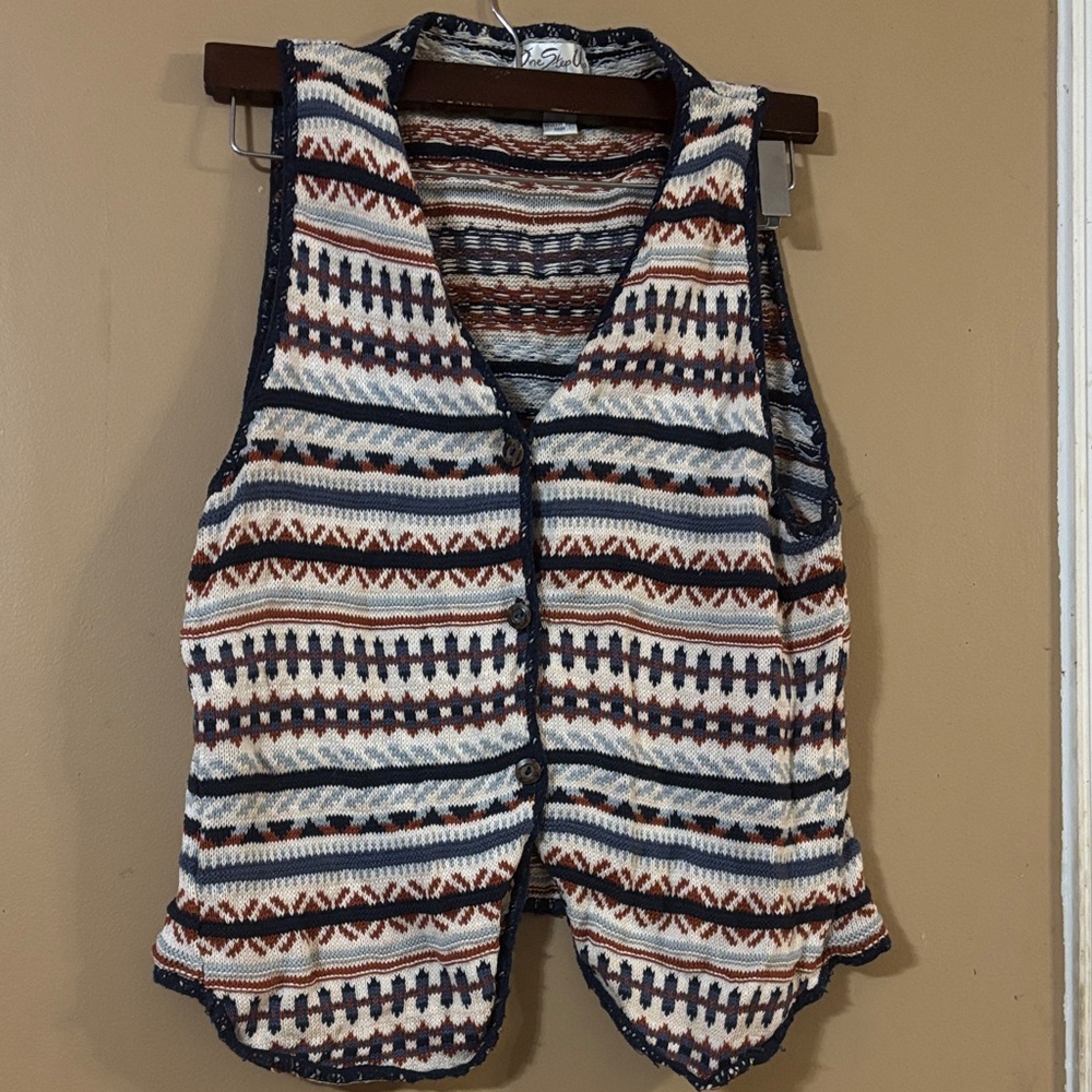 One Step Ahead Multicolor Patterned Vest